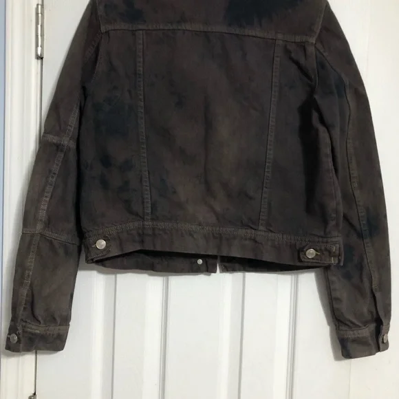 Free people Rumors‎ dark blotched tie dye denim jacket. women’s size medium - Picture 8 of 12